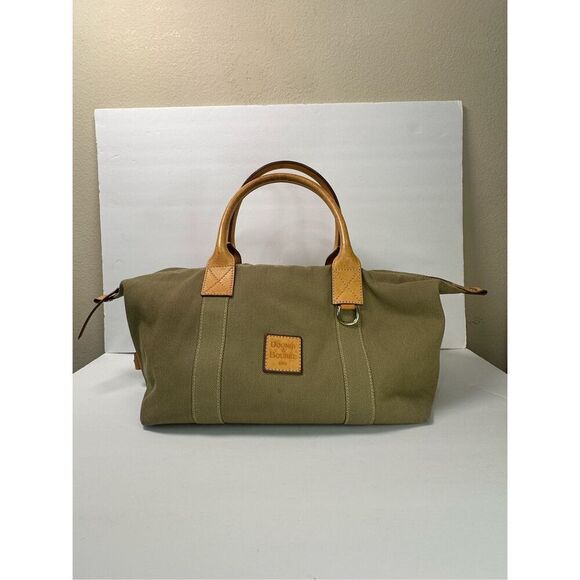 Dooney & Bourke 1975 Duffle Vintage Canvas Tote Leather Green - Picture 11 of 16